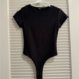 Elegant Black Short Sleeve Bodysuit